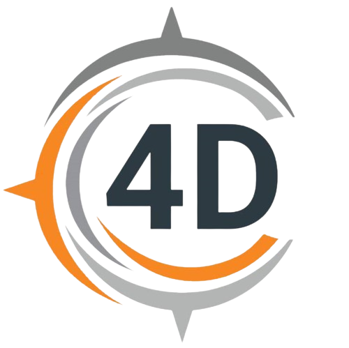 4DCompass InfoSolutions Company Logo depicting a stylized compass embodying technological and futuristic themes